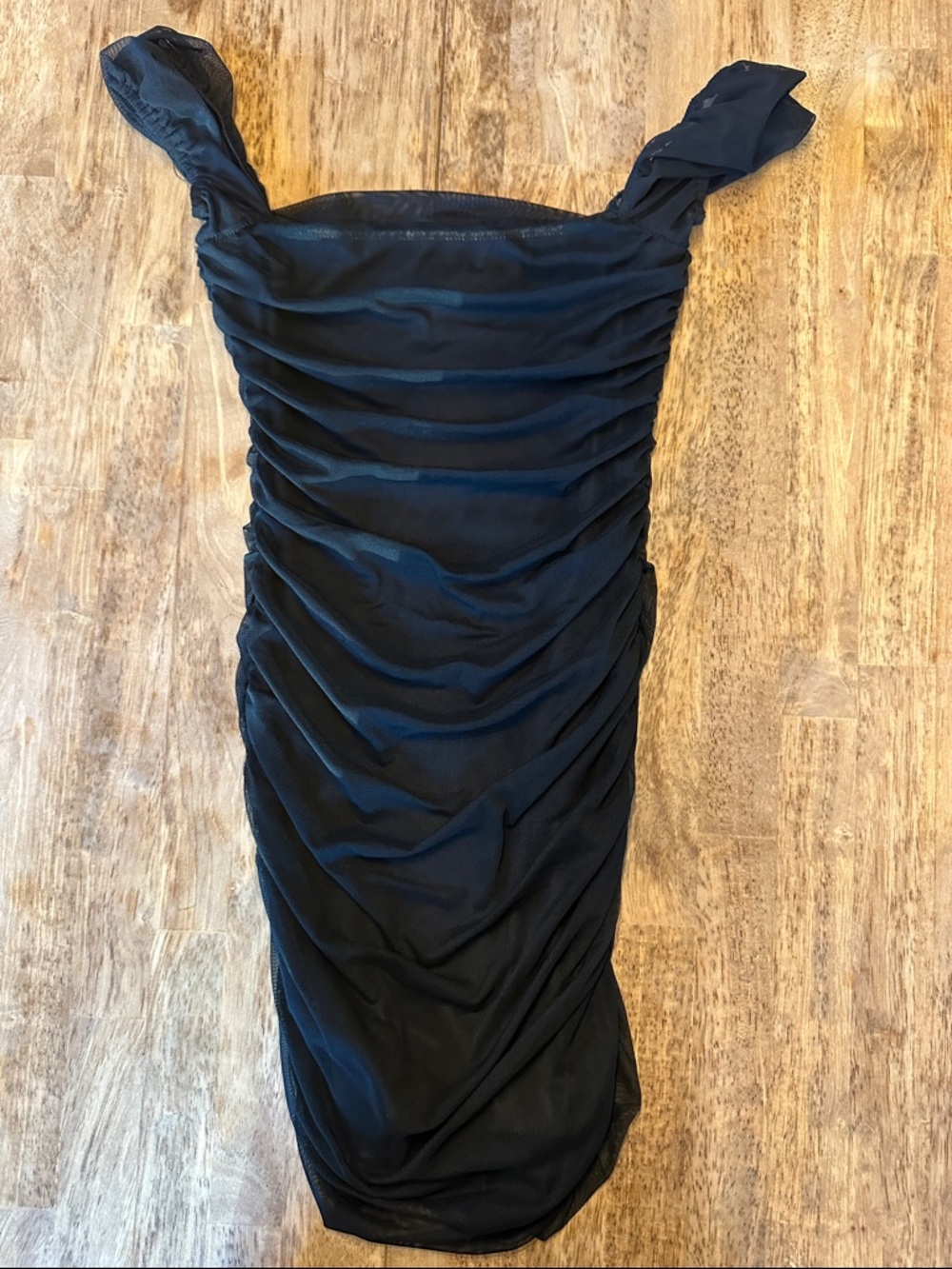Princess Polly Black Ruched Midi Dress with Shoulder Tie Straps